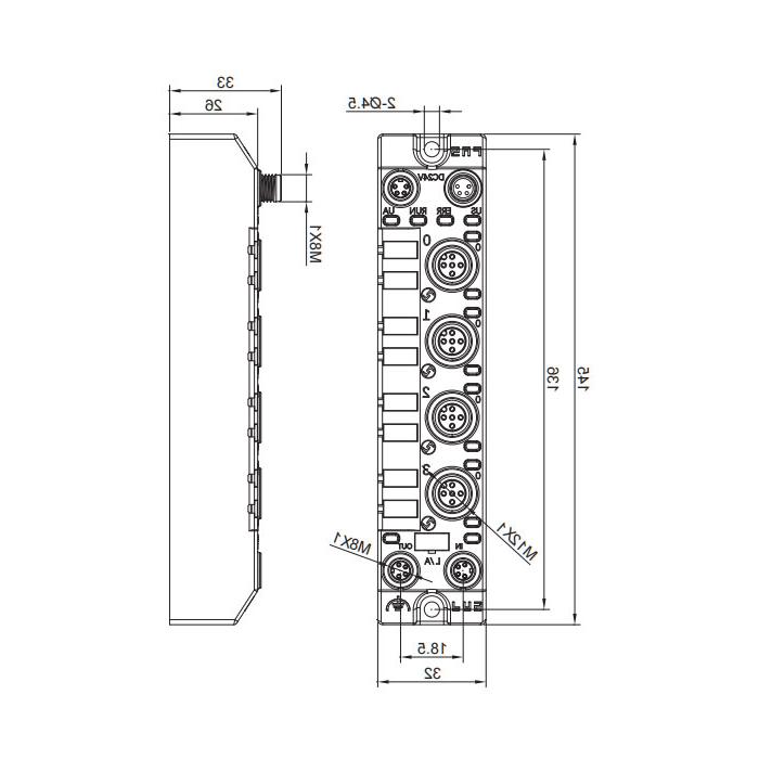 Support EtherCAT protocol、4 ports、IO-Link Master、 Class B、006BA1